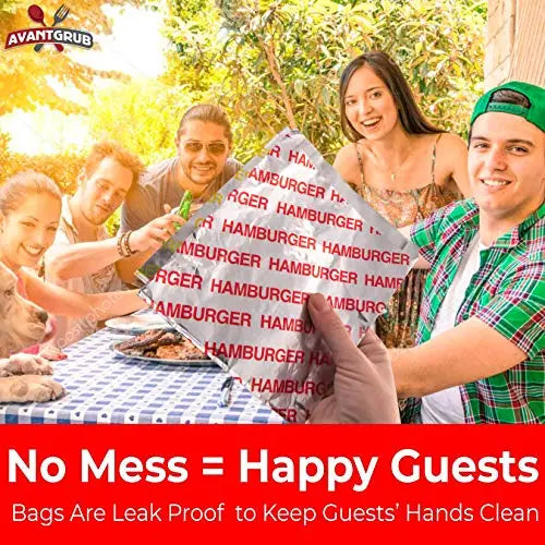 Leak-Proof BBQ Foil Bags - BPA-Free, 6"x6.5"x1" - Ideal for Grilling Big, Juicy Hamburgers