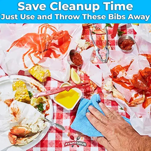 Extra Large Lobster Bibs - 25-Pack - Heavy Duty, Disposable, and Ideal for Seafood Parties