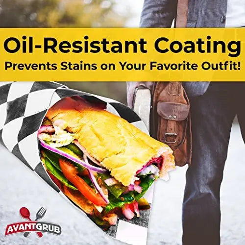 Extra Large Grease-Resistant Sandwich Liners | 15x15 Inch Microwave-Safe Wax Paper Deli Wraps | 300-Pack for Restaurants, BBQs, and Events