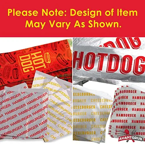 Foil Burger, Cheeseburger and Hot Dog Wrappers - 6"x6.5"x1" and 9"x3.5"x1.5"