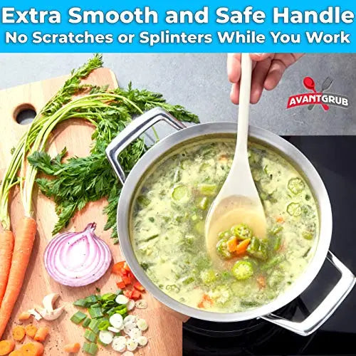 Multipack Natural Wooden Spoons - Durable, BPA-Free, Long-Handled - 3 Pack