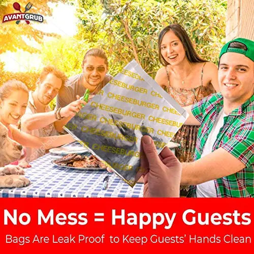 Leak-Proof Cheeseburger Wrappers - Foil, 6"x6.5"x1"