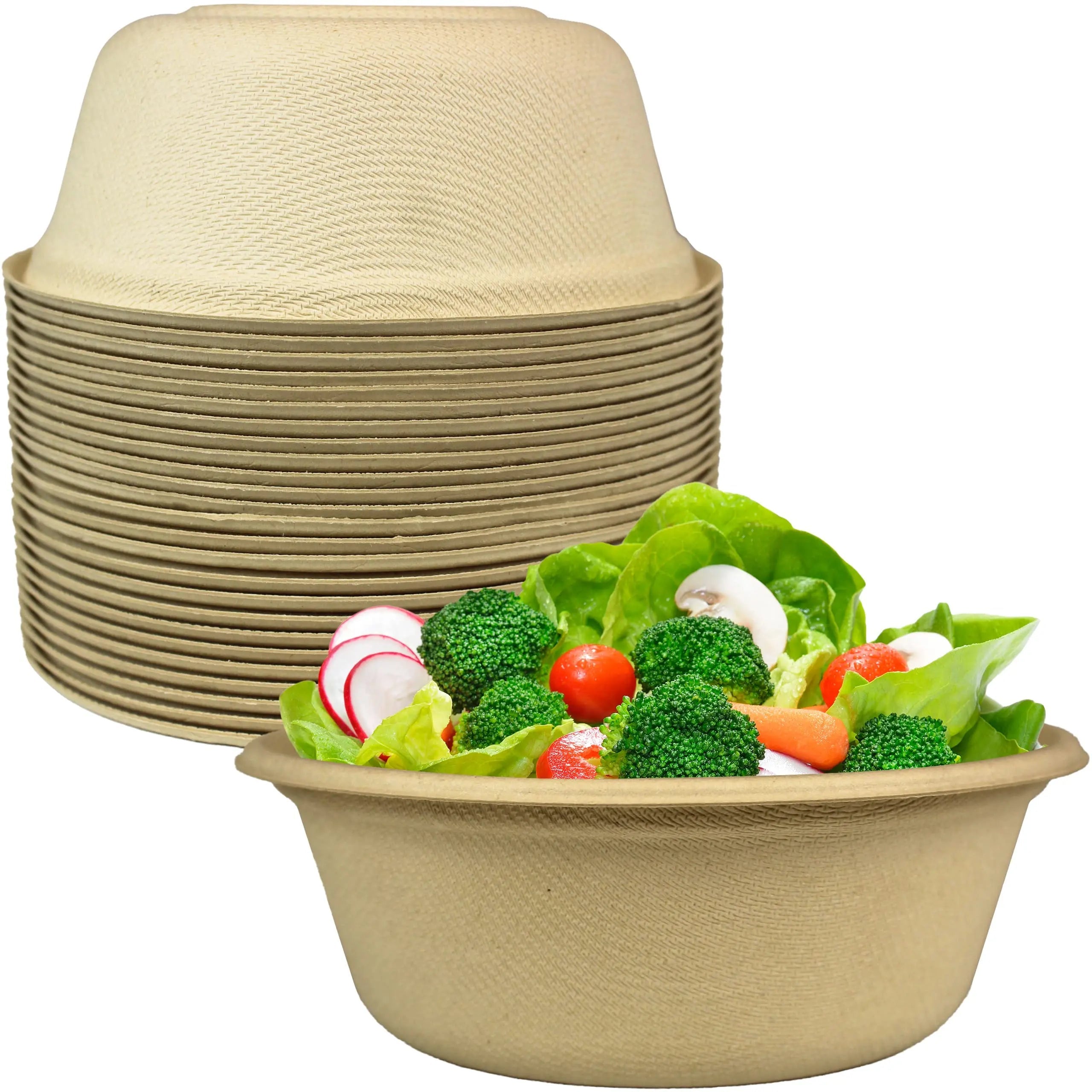 Biodegradable Kraft Bowls, 11.5 Oz, 25 Pack - Durable, Microwave Safe, and Environment Friendly