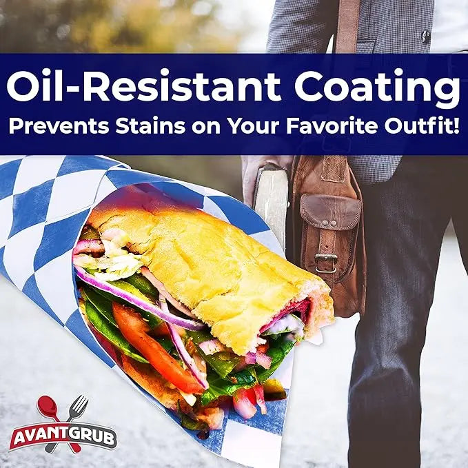 Grease-Resistant, 12x12" Microwave-Safe Checkered Deli Paper Sheets (300-Pack) – Available in Red, Blue, Black, Green